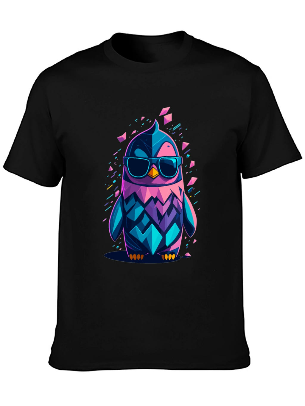 Cool Geometric Penguin Graphic T-Shirt