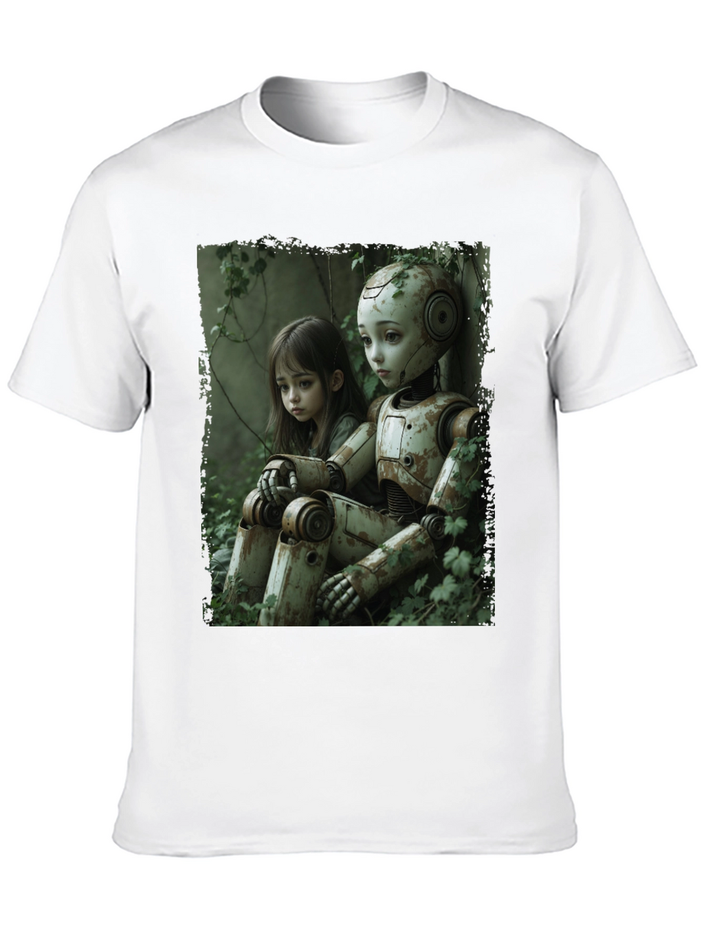 Girl and Robot Graphic T-Shirt