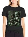 Girl and Robot Graphic T-Shirt