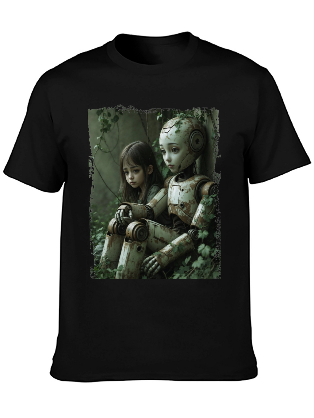 Girl and Robot Graphic T-Shirt