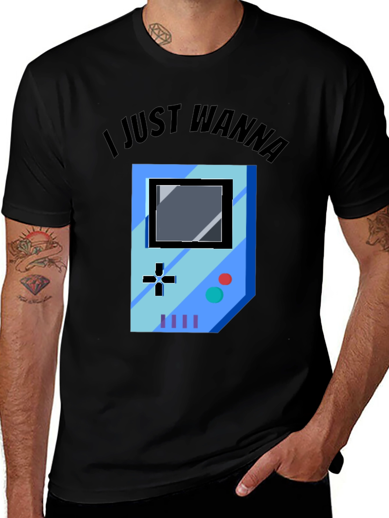 Gamer Graphic Tee - I Just Wanna Play