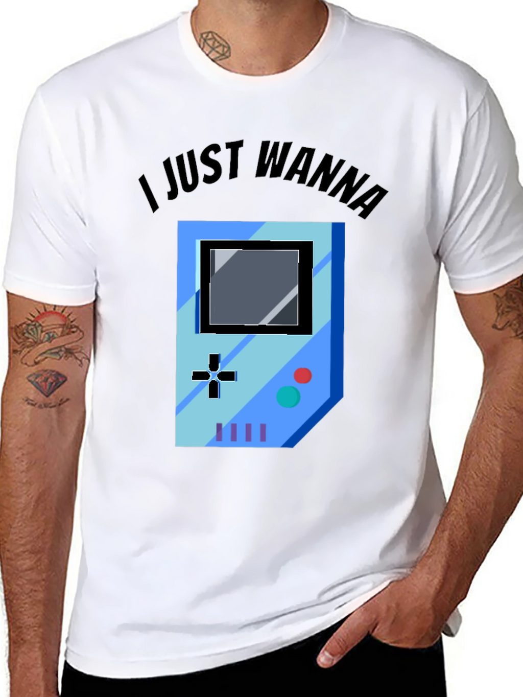 Gamer Graphic Tee - I Just Wanna Play