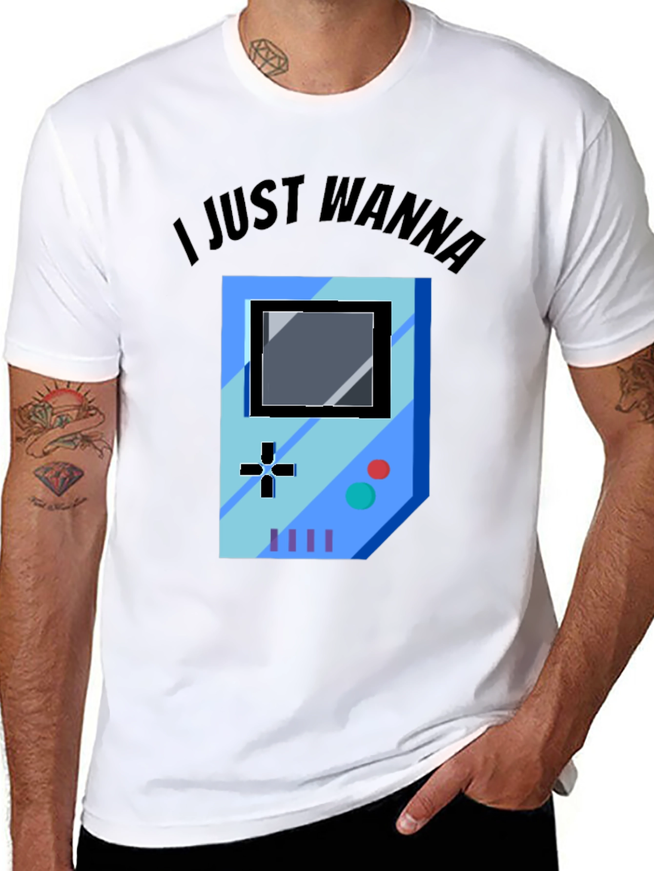 Gamer Graphic Tee - I Just Wanna Play