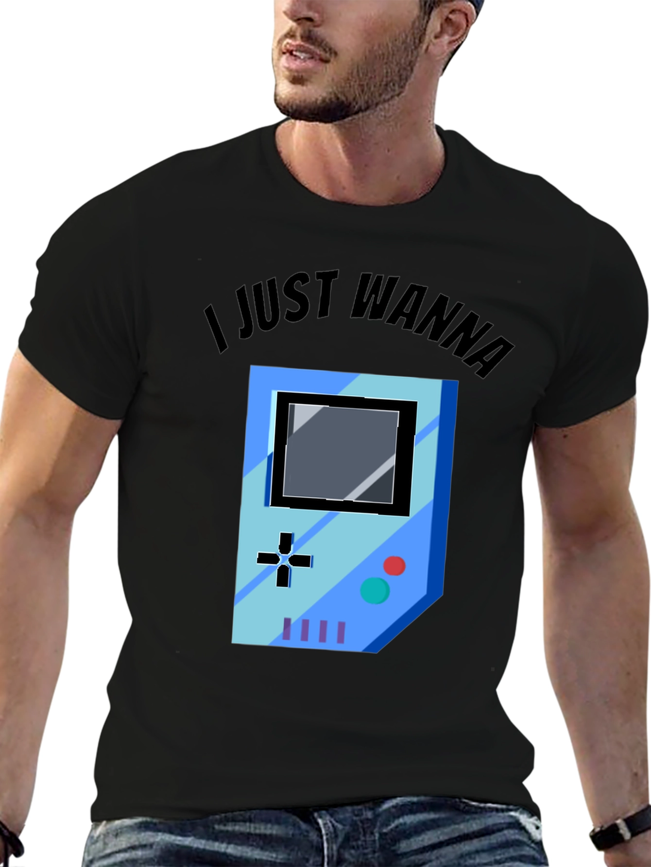 Gamer Graphic Tee - I Just Wanna Play