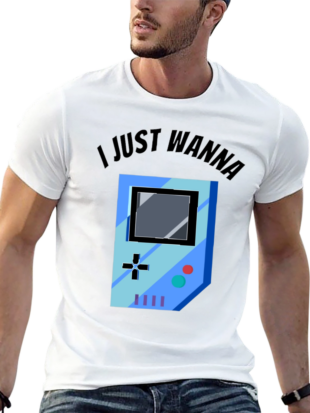 Gamer Graphic Tee - I Just Wanna Play