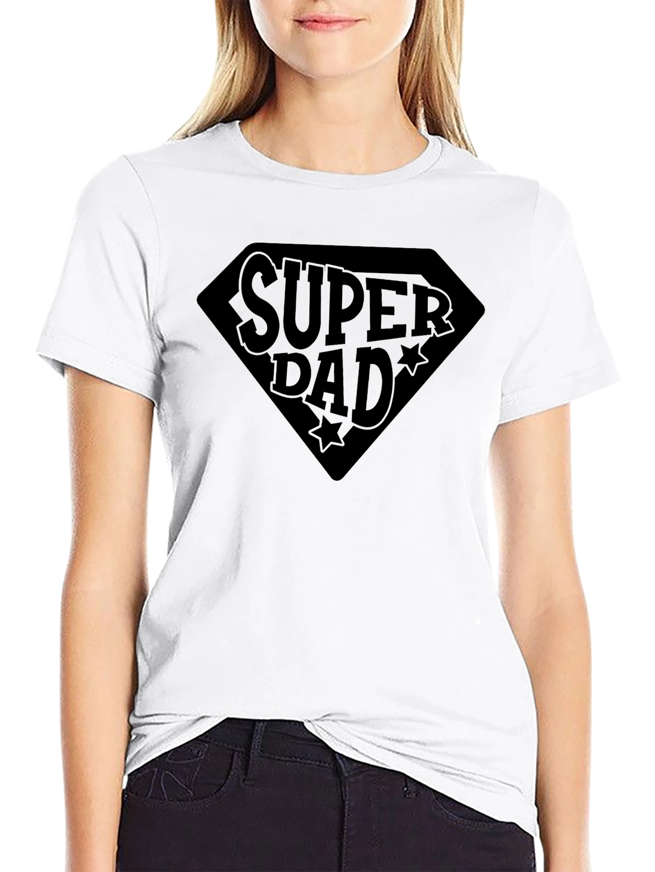 Super Dad Black Graphic T-Shirt