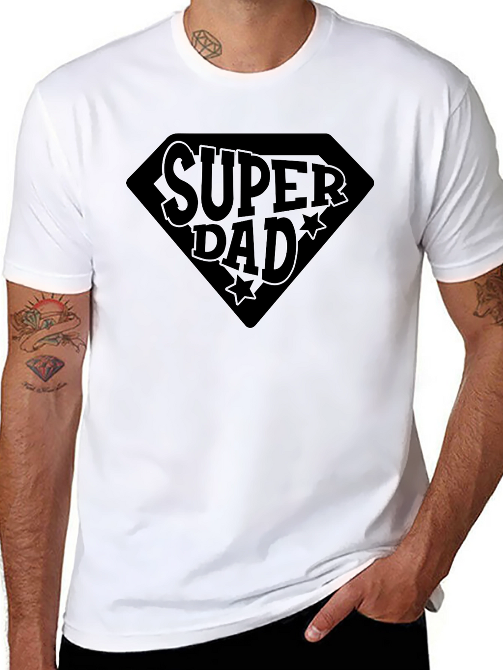 Super Dad Black Graphic T-Shirt