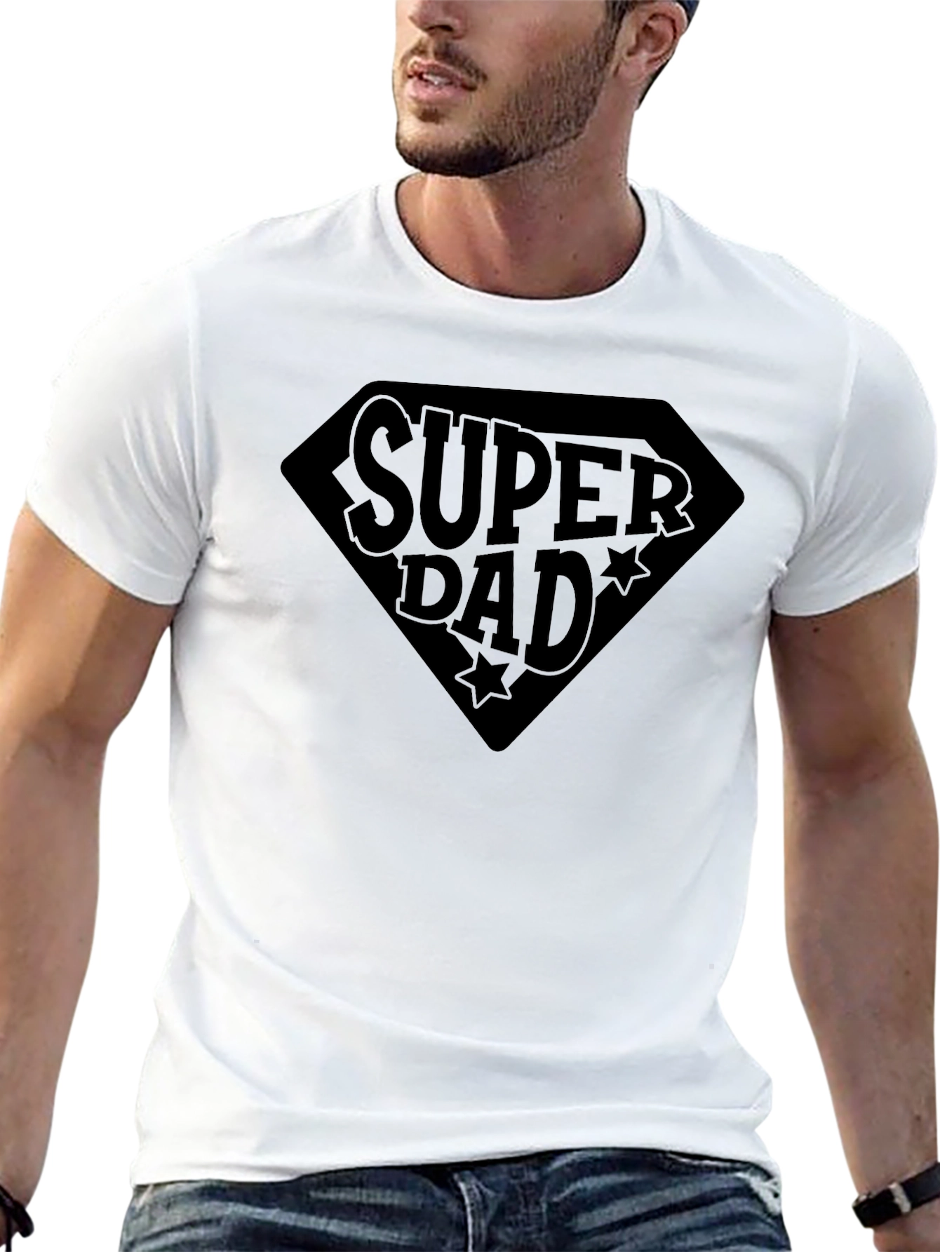 Super Dad Black Graphic T-Shirt