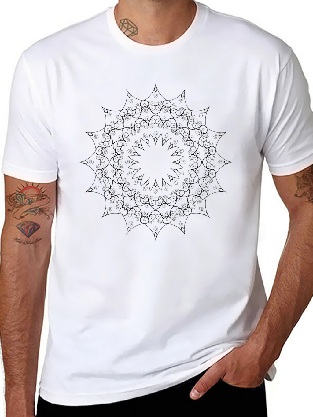 Black Mandala Graphic Tee - Unisex Short Sleeve