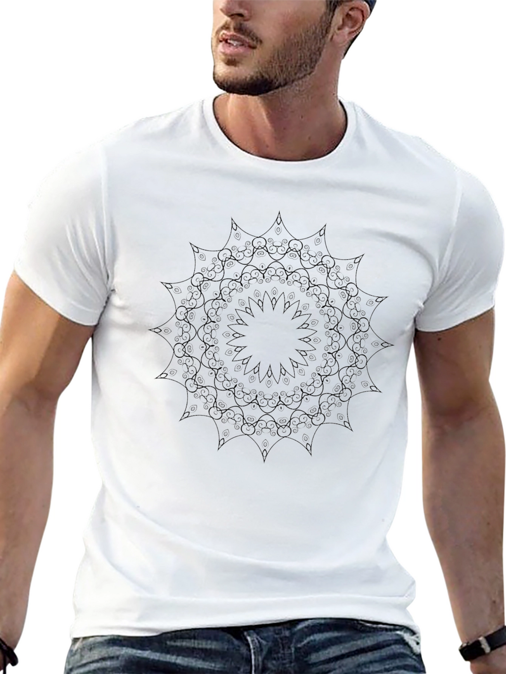 Black Mandala Graphic Tee - Unisex Short Sleeve