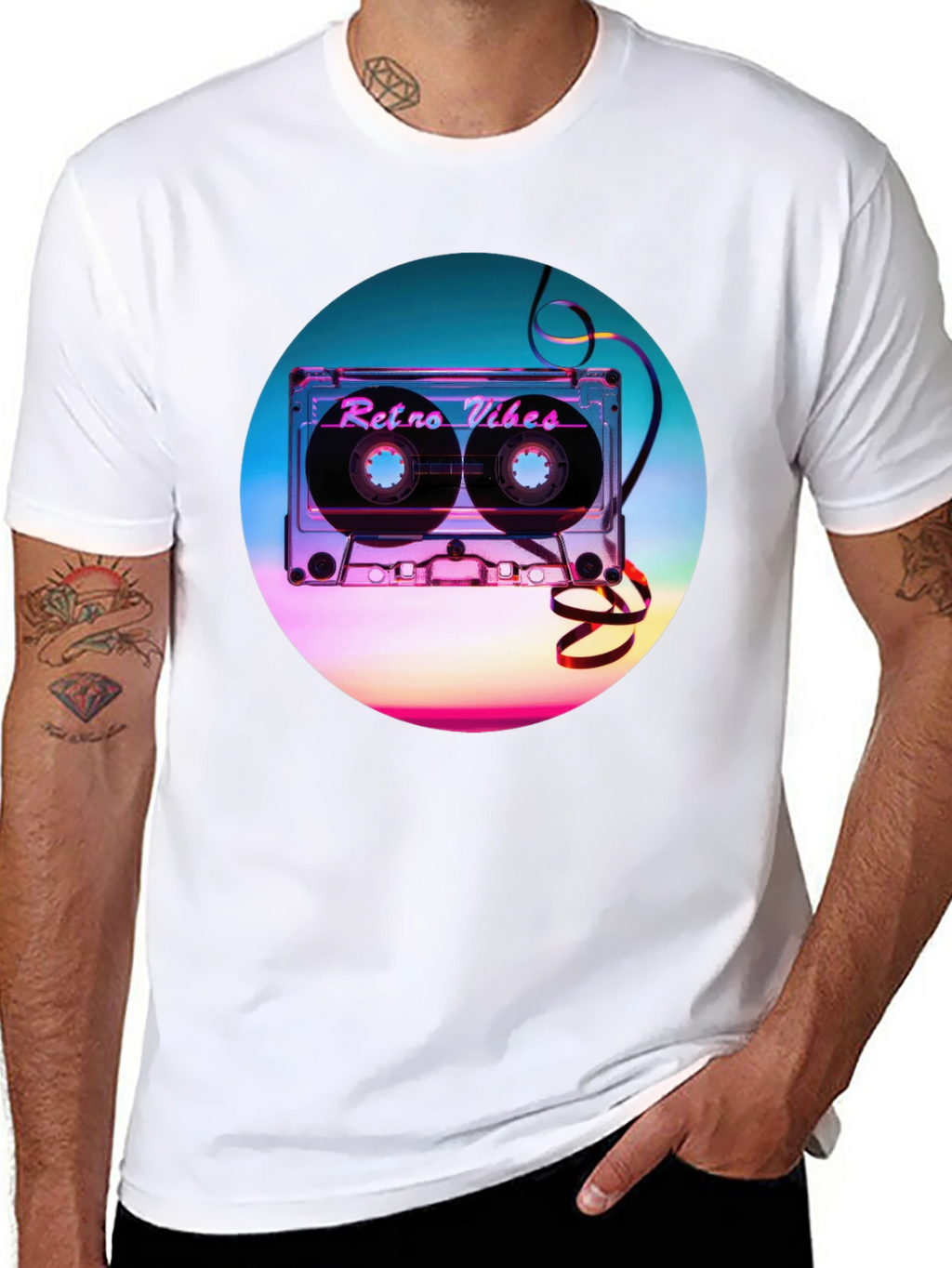 Retro Vibes Graphic T-Shirt - Cassette Design