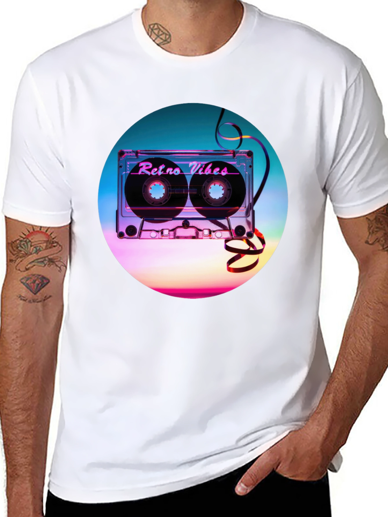 Retro Vibes Graphic T-Shirt - Cassette Design