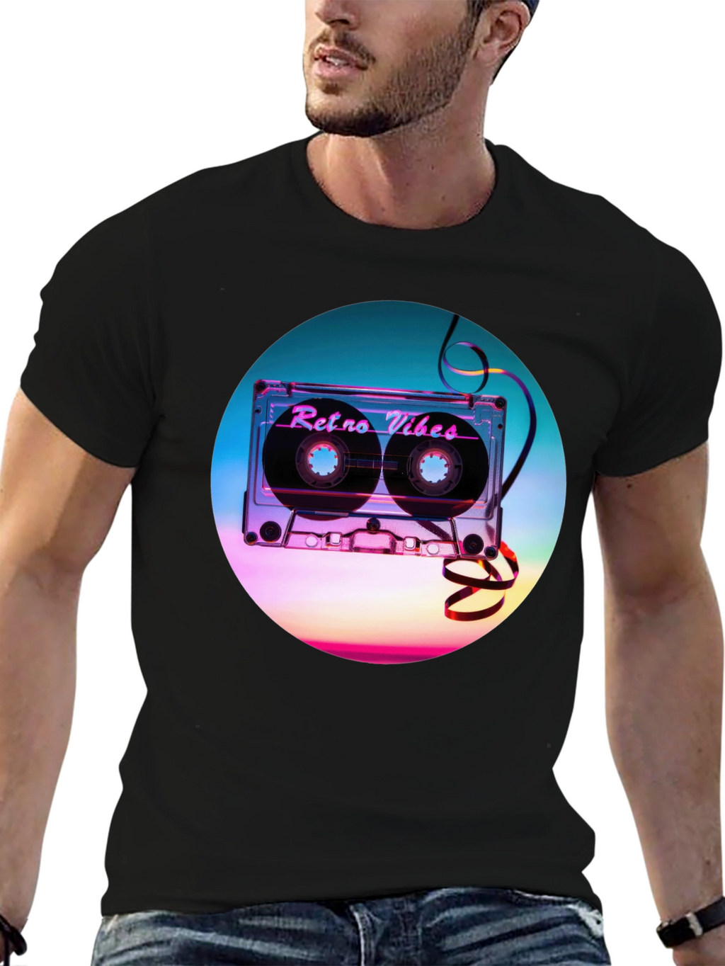 Retro Vibes Graphic T-Shirt - Cassette Design