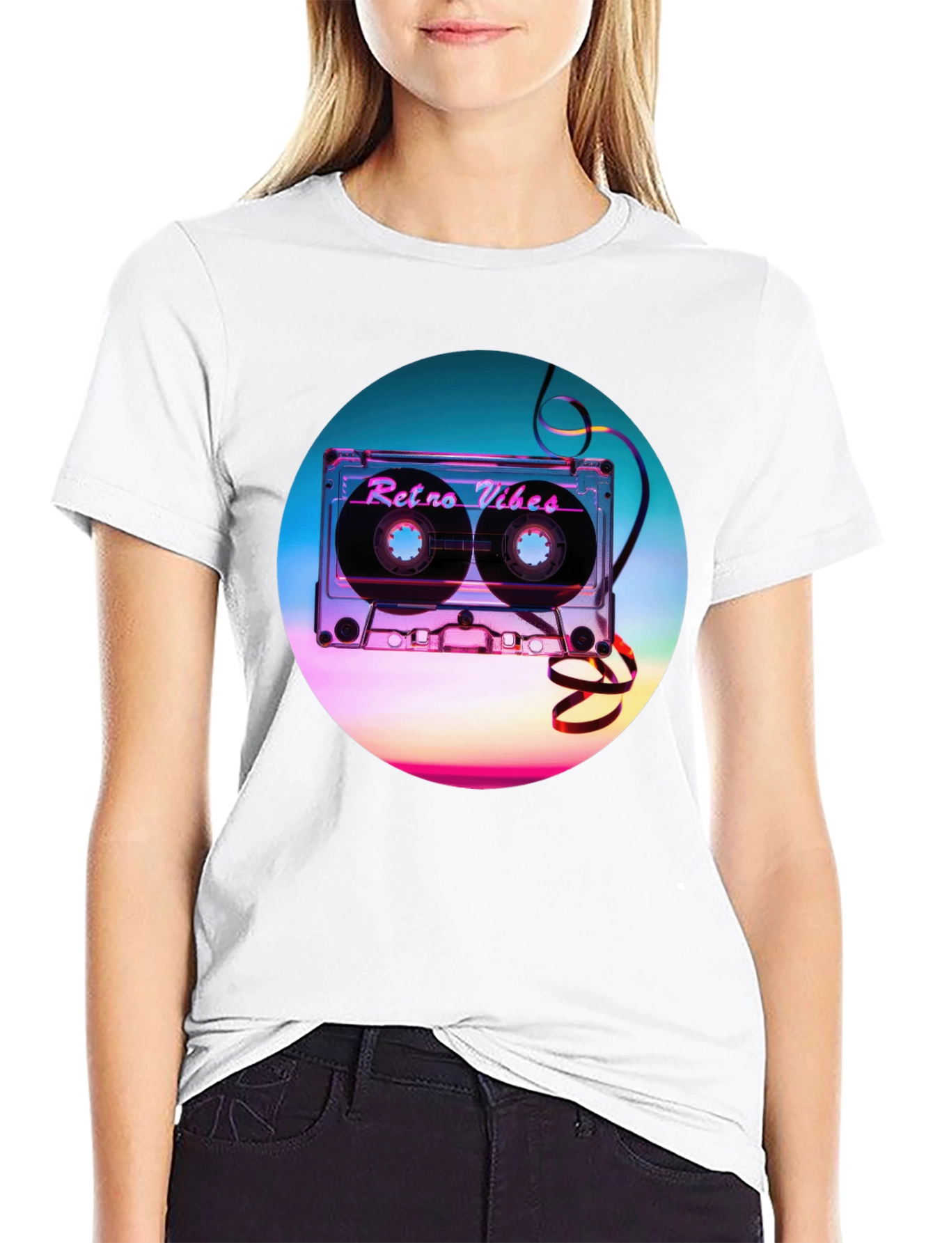 Retro Vibes Graphic T-Shirt - Cassette Design