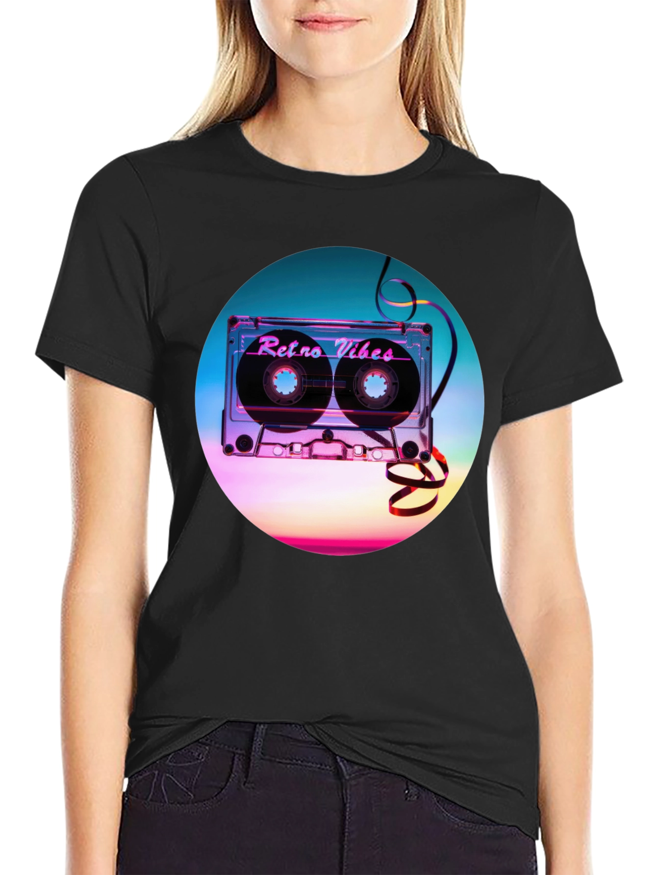 Retro Vibes Graphic T-Shirt - Cassette Design