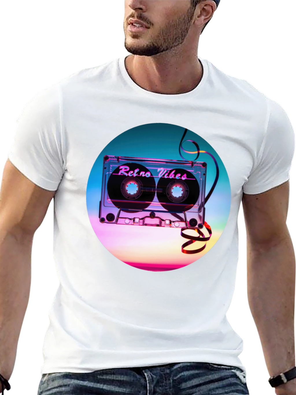 Retro Vibes Graphic T-Shirt - Cassette Design