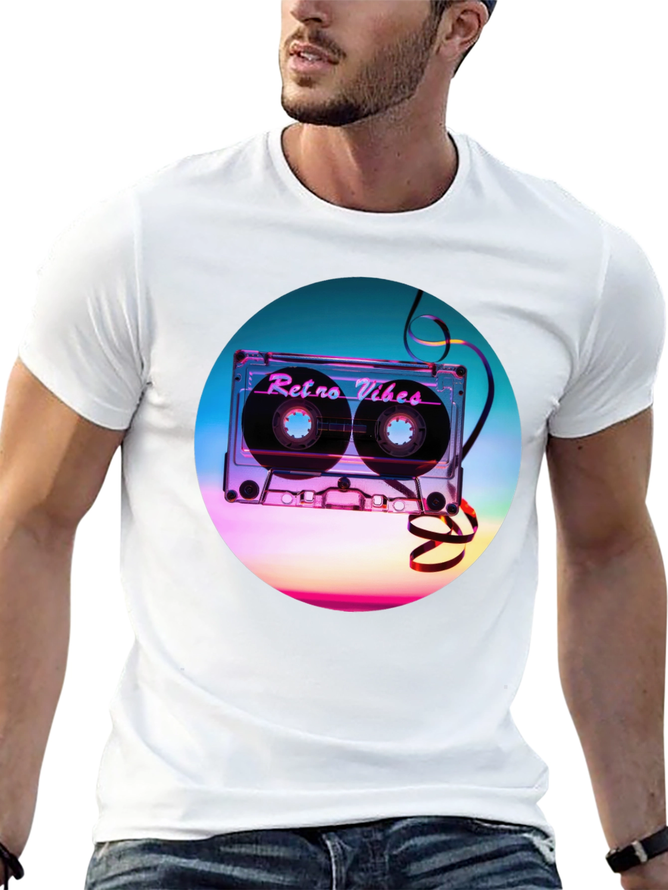 Retro Vibes Graphic T-Shirt - Cassette Design