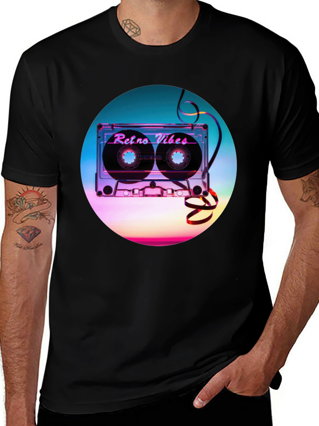Retro Vibes Graphic T-Shirt - Cassette Design