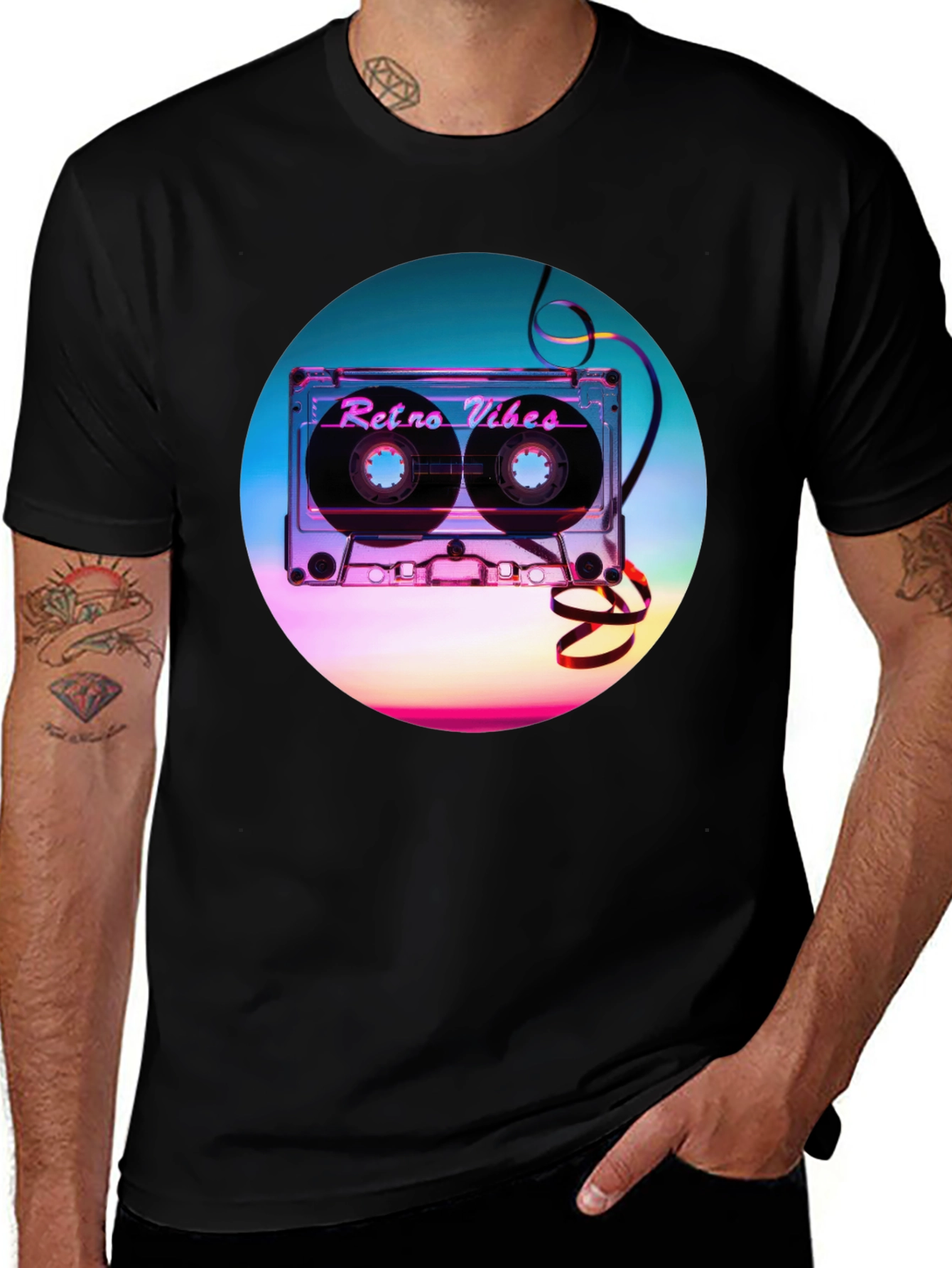 Retro Vibes Graphic T-Shirt - Cassette Design