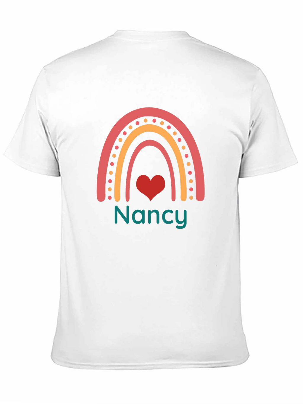 Personalized Nancy Rainbow Heart T-Shirt
