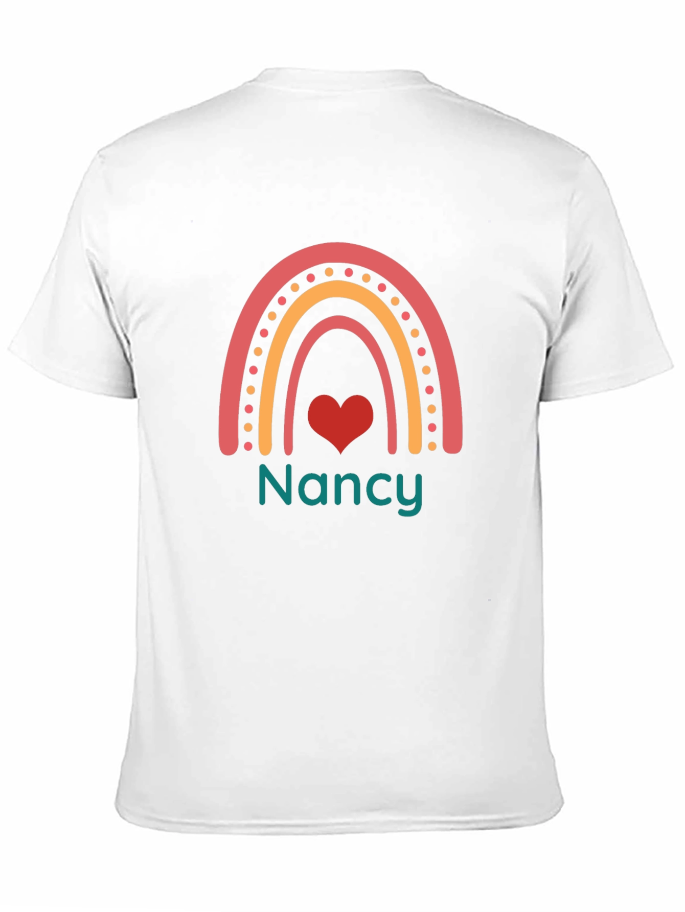 Personalized Nancy Rainbow Heart T-Shirt