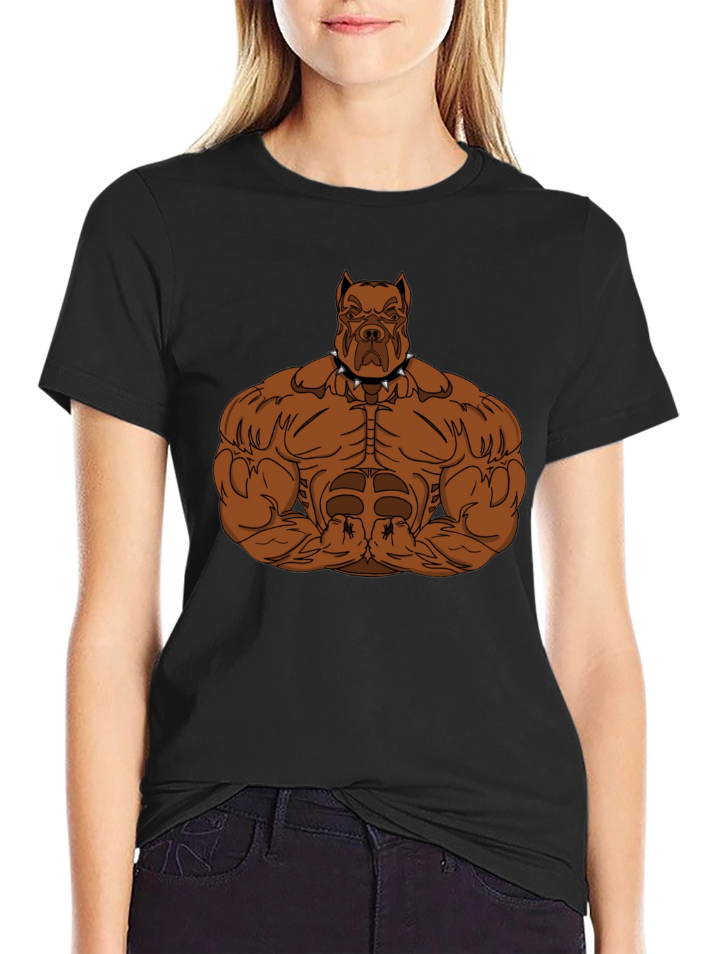 Muscle Dog Graphic T-Shirt - Black