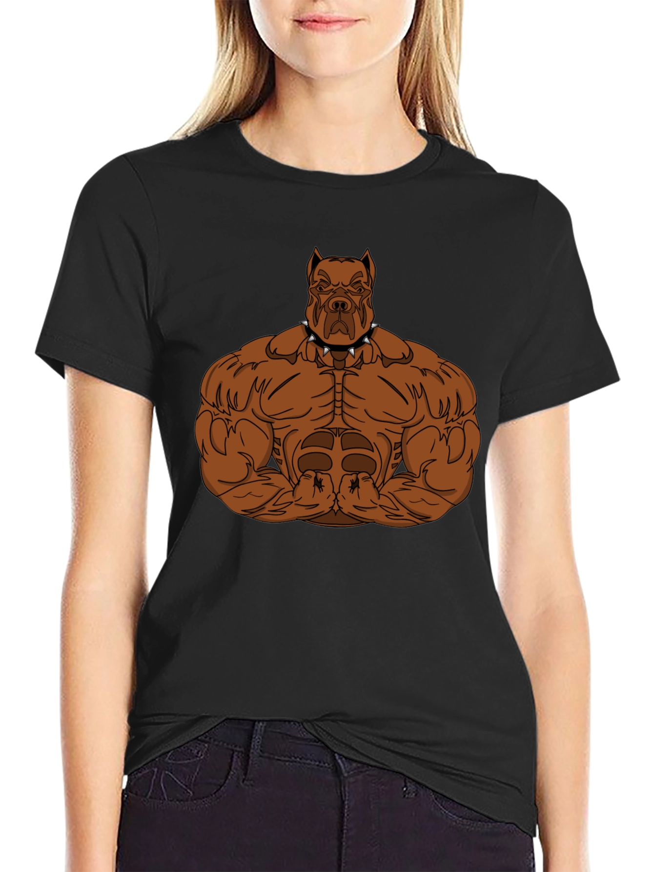 Muscle Dog Graphic T-Shirt - Black