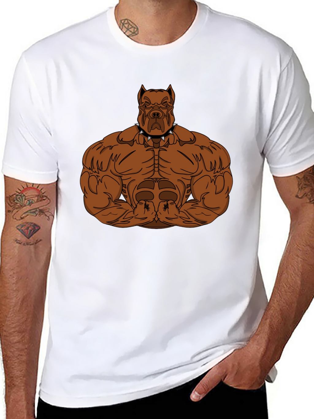 Muscle Dog Graphic T-Shirt - Black