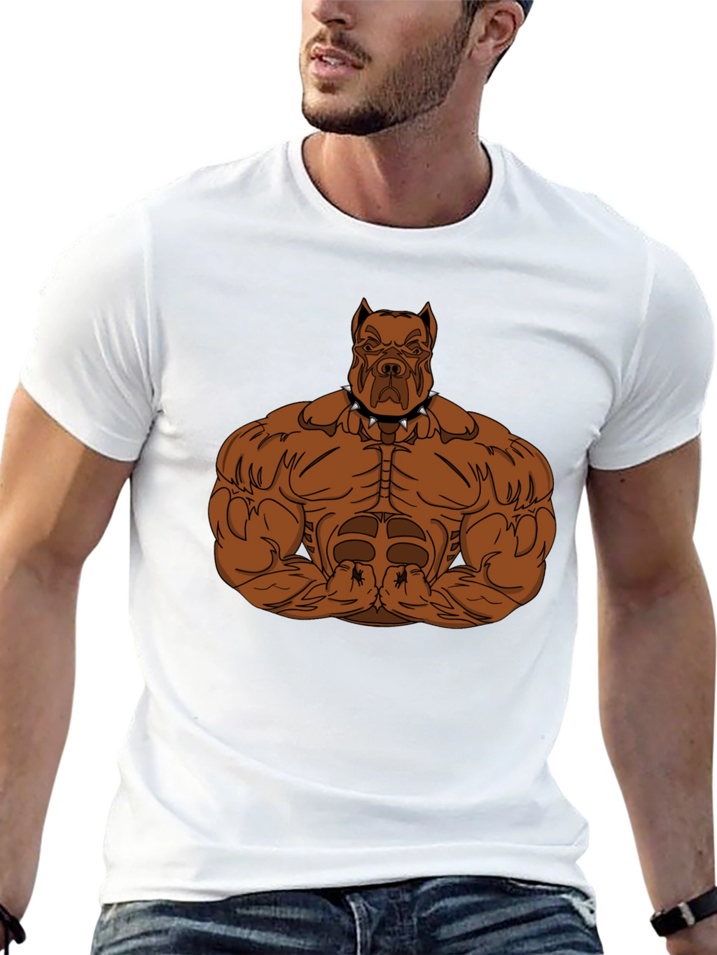 Muscle Dog Graphic T-Shirt - Black