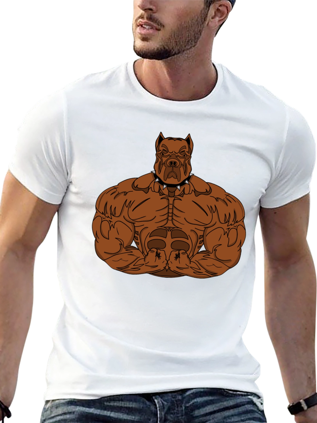 Muscle Dog Graphic T-Shirt - Black