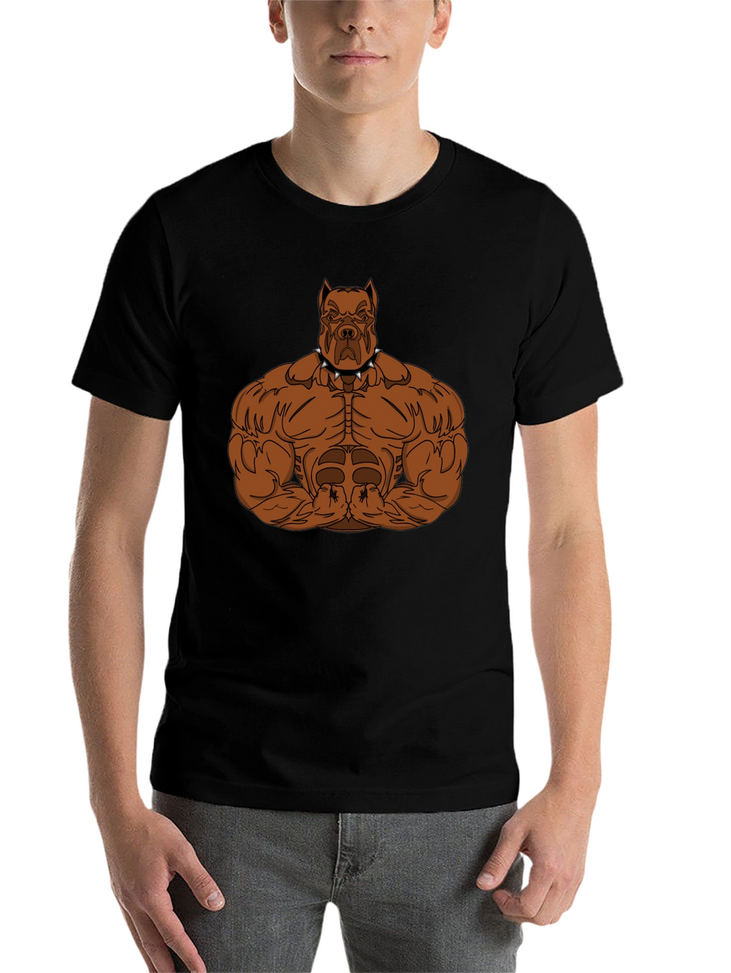 Muscle Dog Graphic T-Shirt - Black