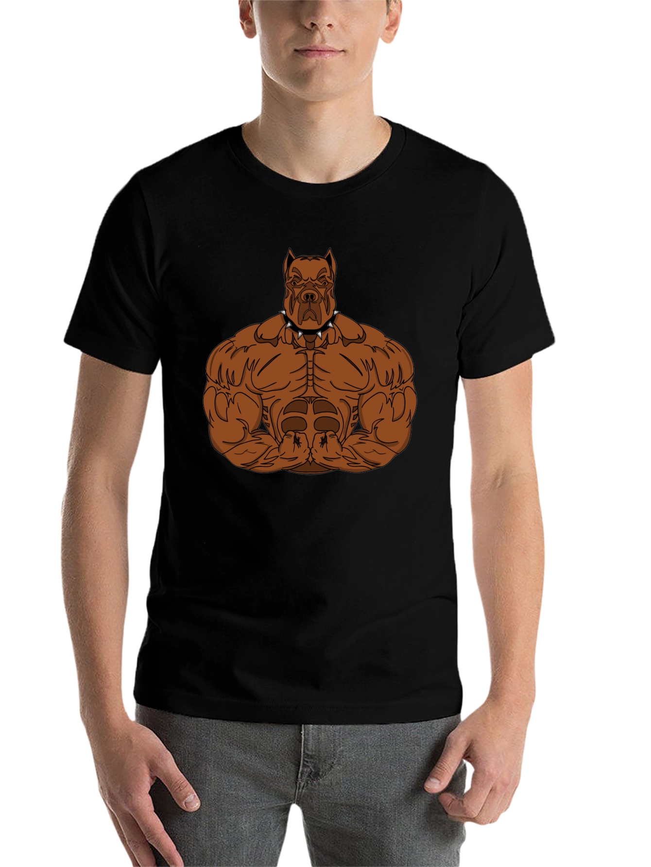 Muscle Dog Graphic T-Shirt - Black