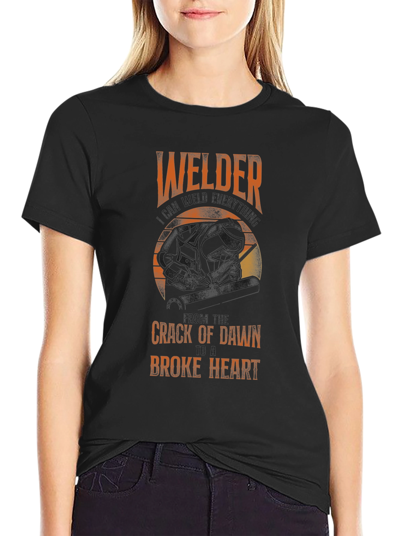 Welders Broke Heart T-Shirt - Black