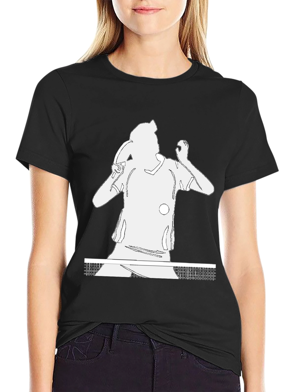 Table Tennis Player Graphic Tee - Black