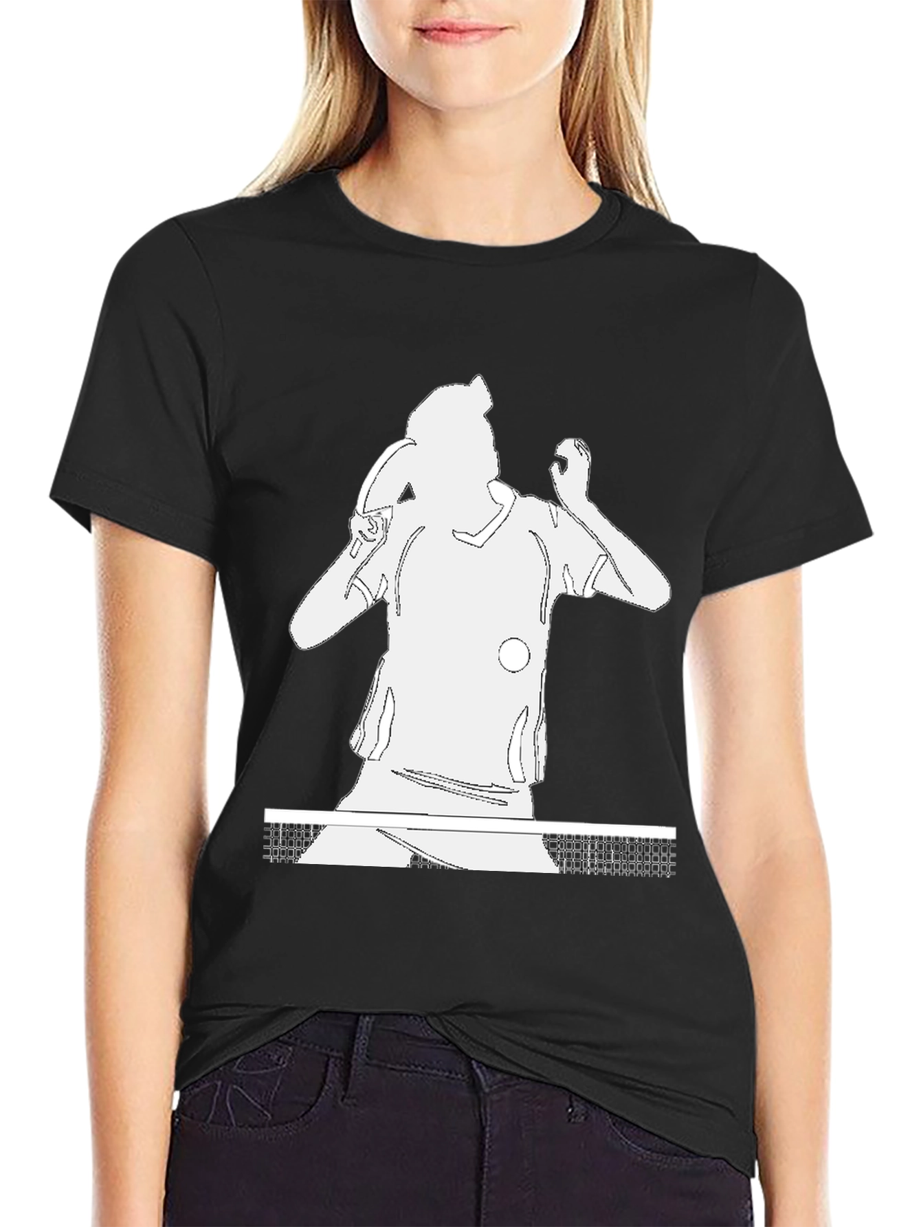 Table Tennis Player Graphic Tee - Black
