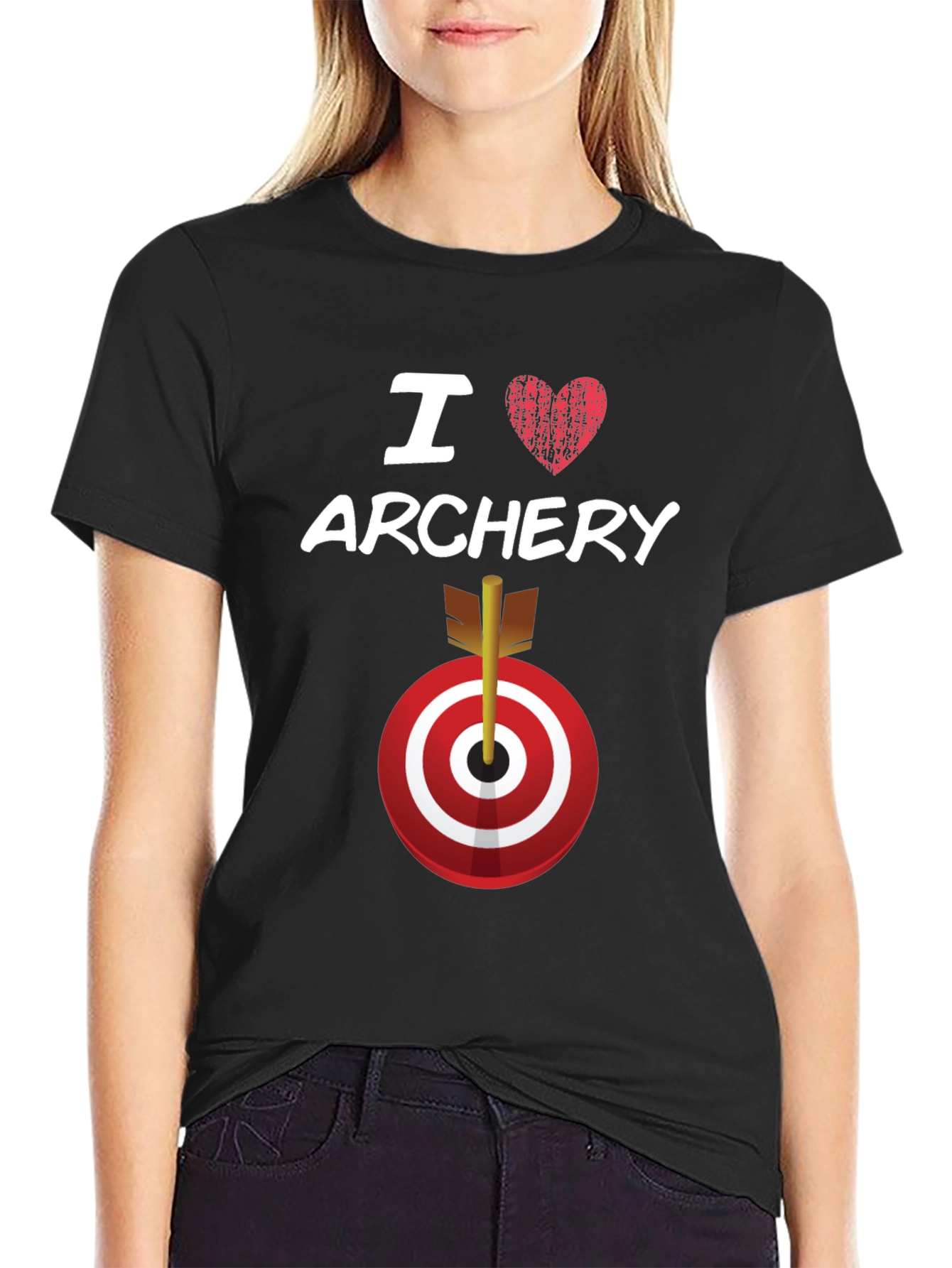 I Love Archery T-Shirt Target Arrow Graphic Tee