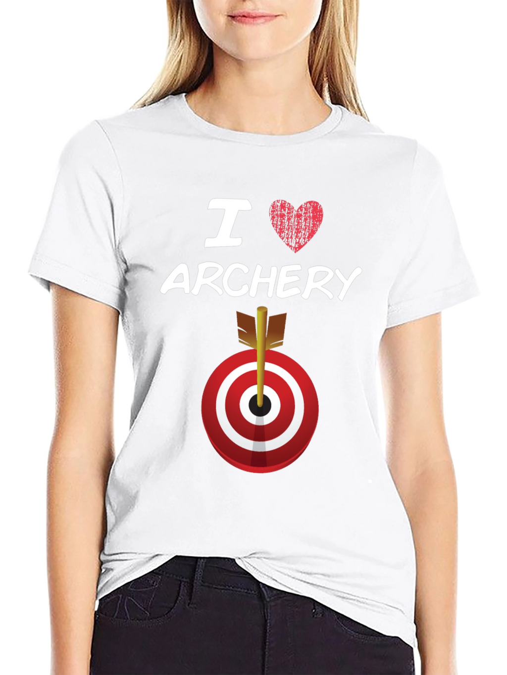 I Love Archery T-Shirt Target Arrow Graphic Tee