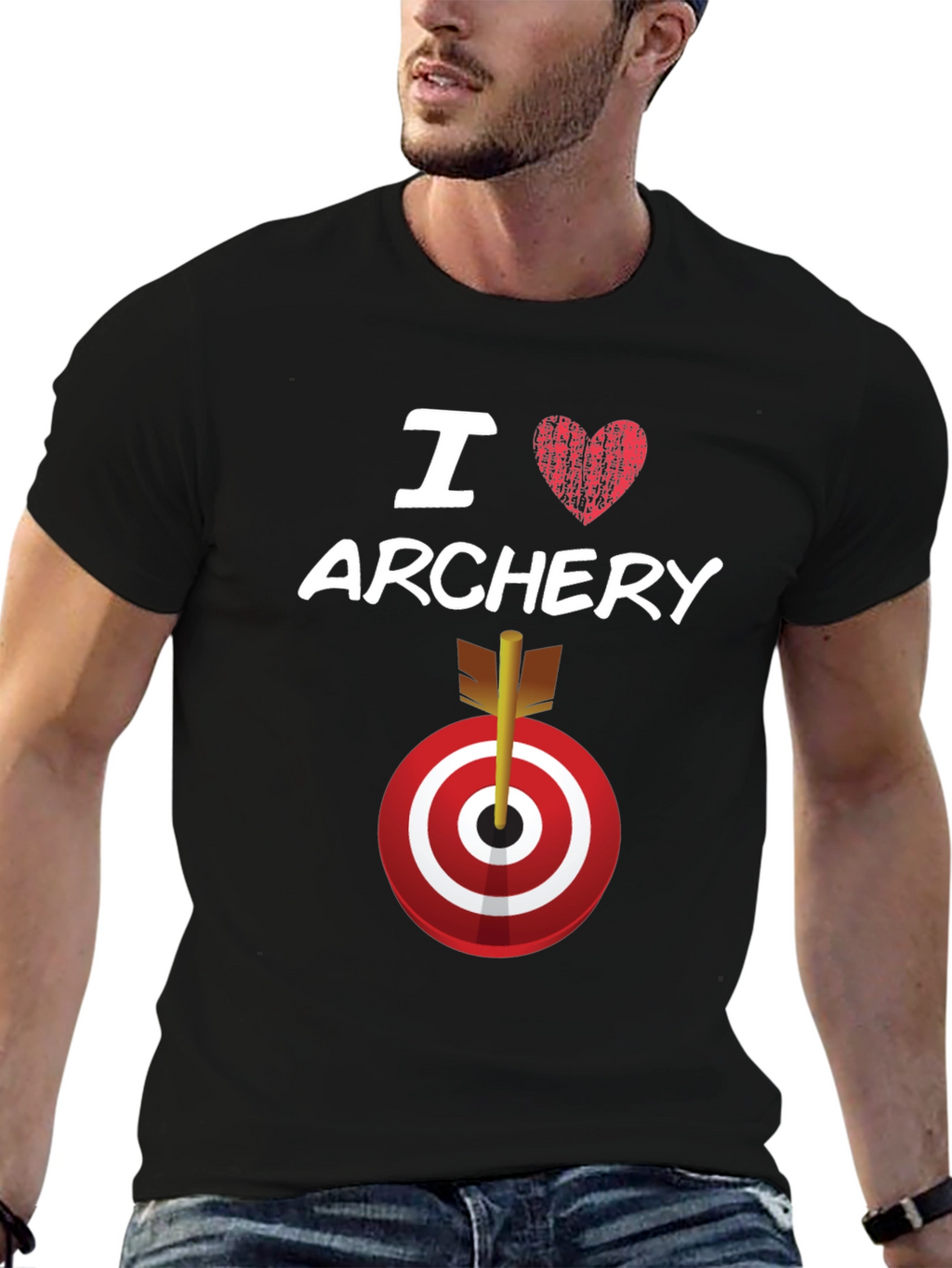 I Love Archery T-Shirt Target Arrow Graphic Tee