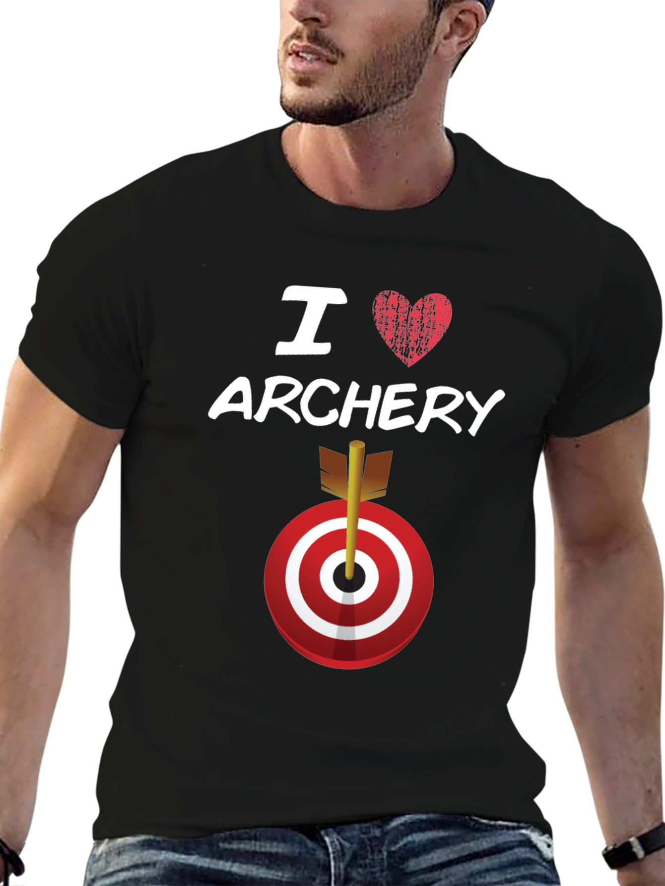 I Love Archery T-Shirt Target Arrow Graphic Tee