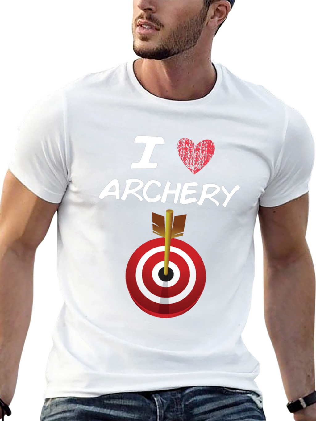 I Love Archery T-Shirt Target Arrow Graphic Tee