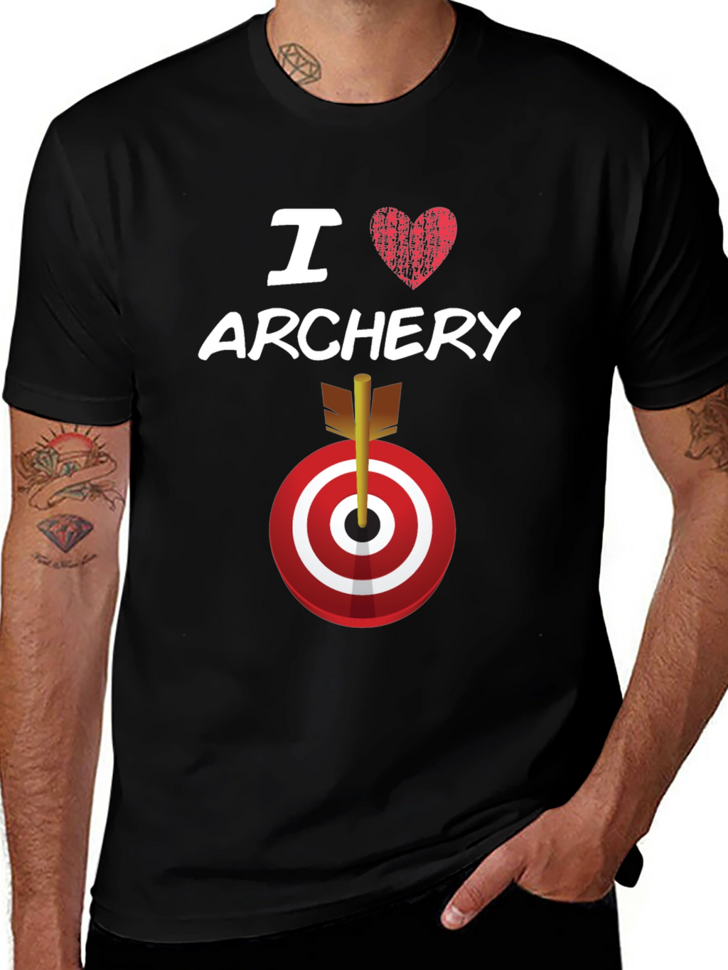 I Love Archery T-Shirt Target Arrow Graphic Tee