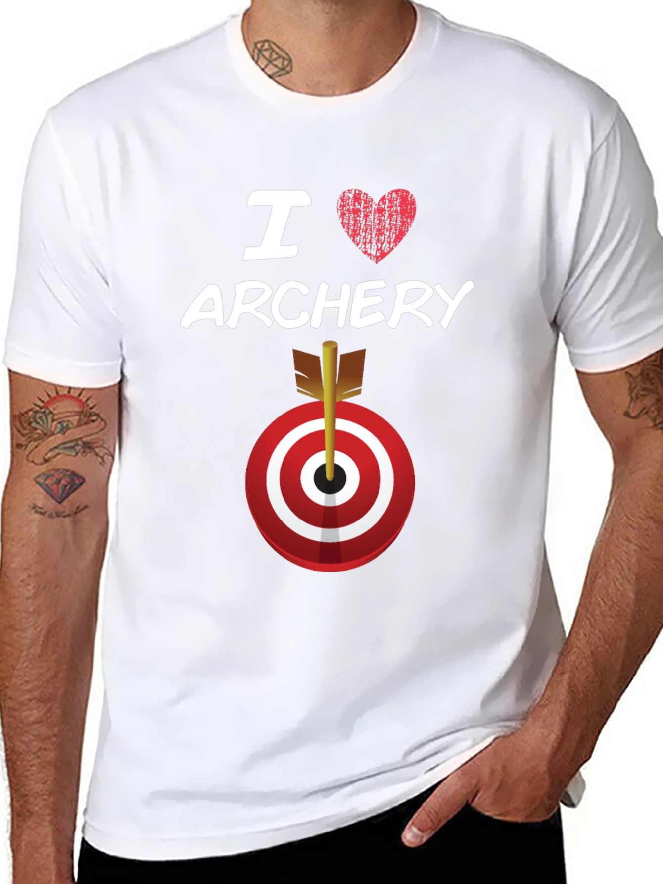 I Love Archery T-Shirt Target Arrow Graphic Tee