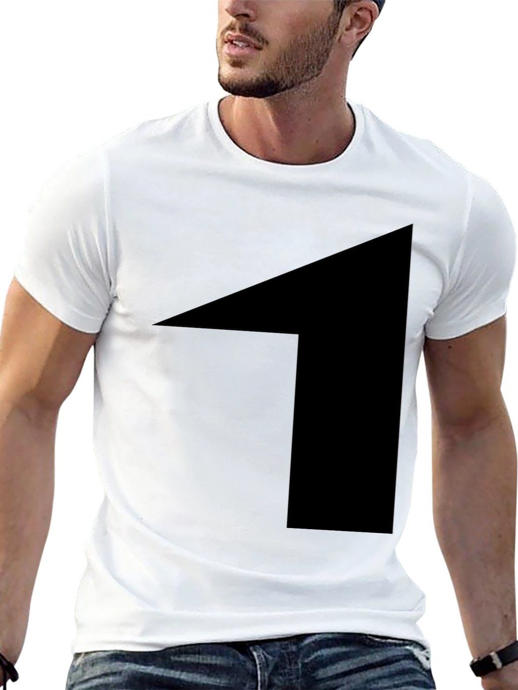 Mens Black Graphic Tee - Bold Statement Shirt