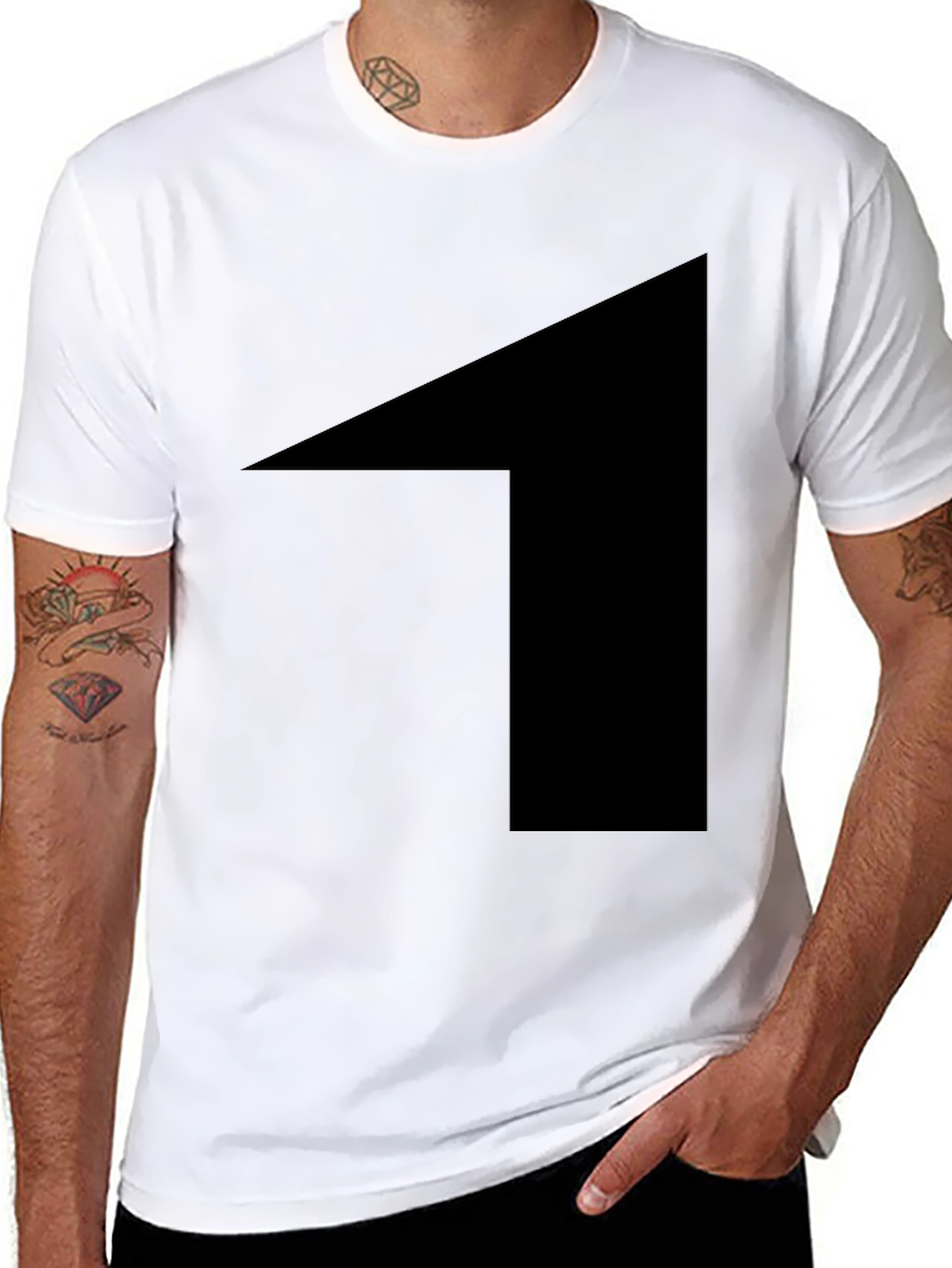 Mens Black Graphic Tee - Bold Statement Shirt