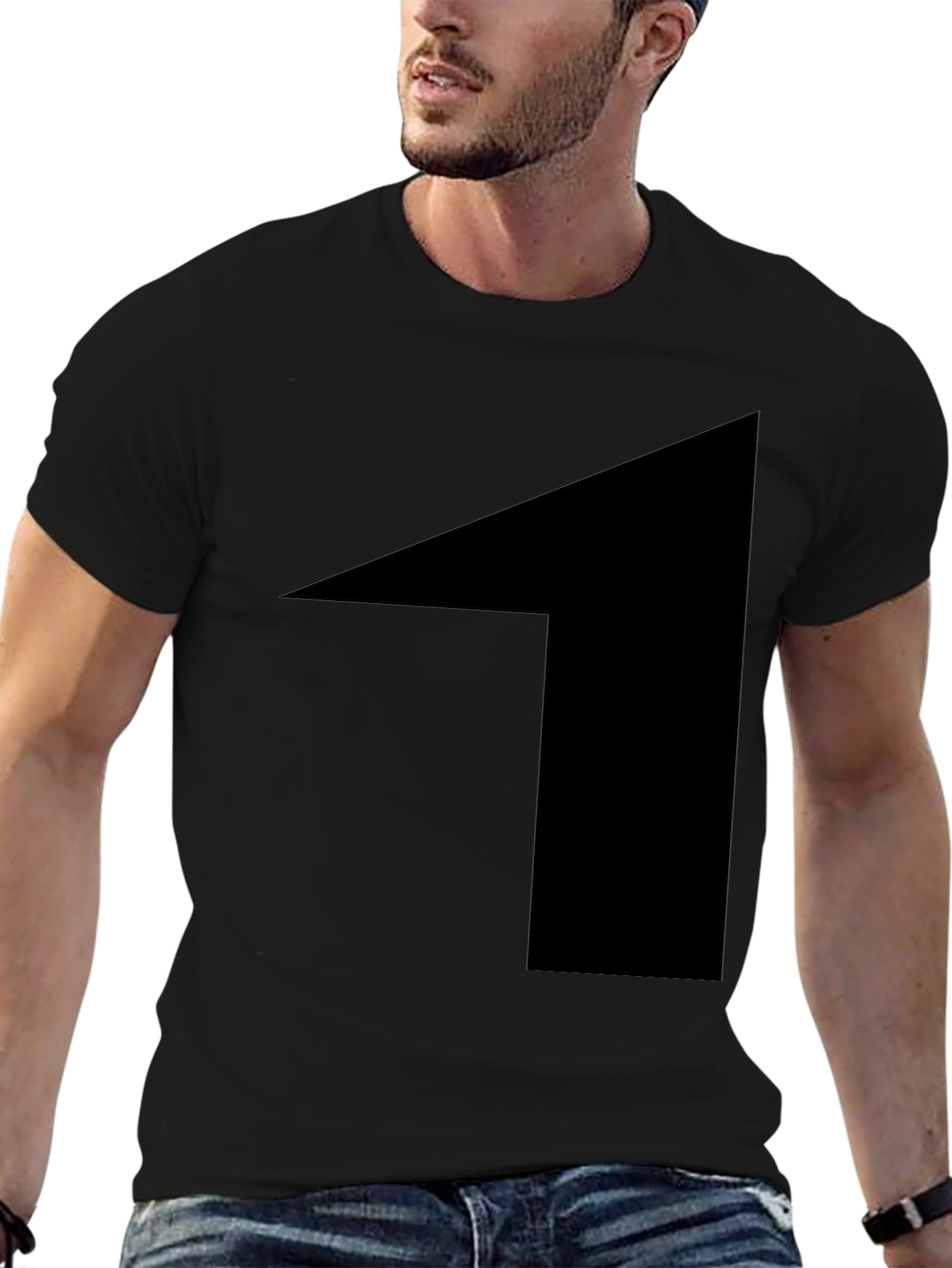 Mens Black Graphic Tee - Bold Statement Shirt