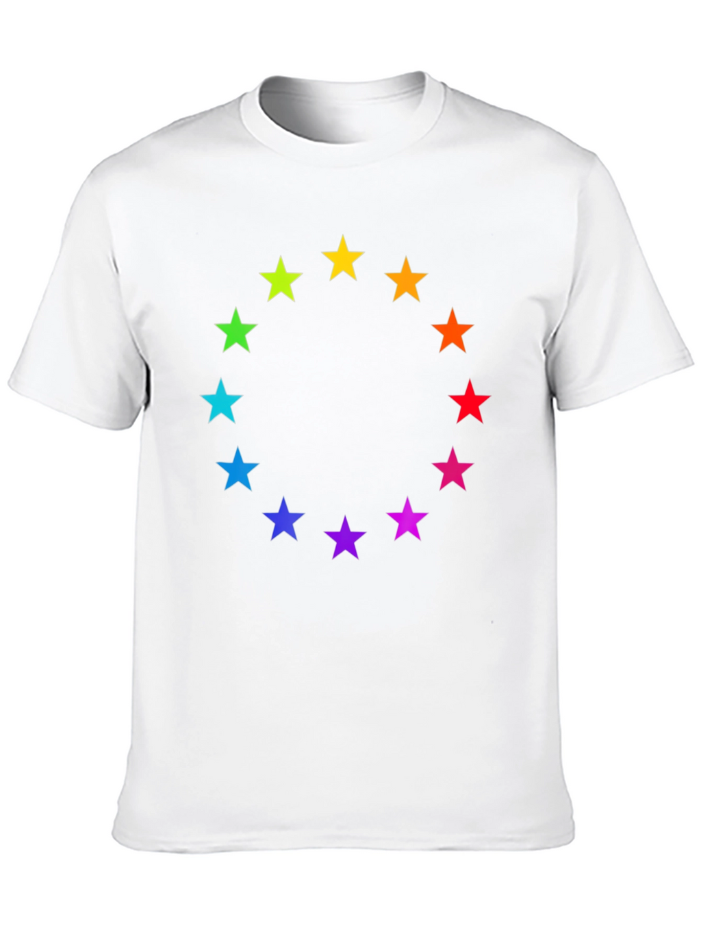 Rainbow Star Circle Black T-Shirt