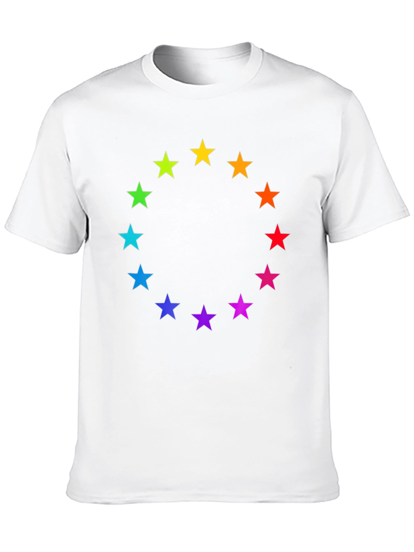 Rainbow Star Circle Black T-Shirt