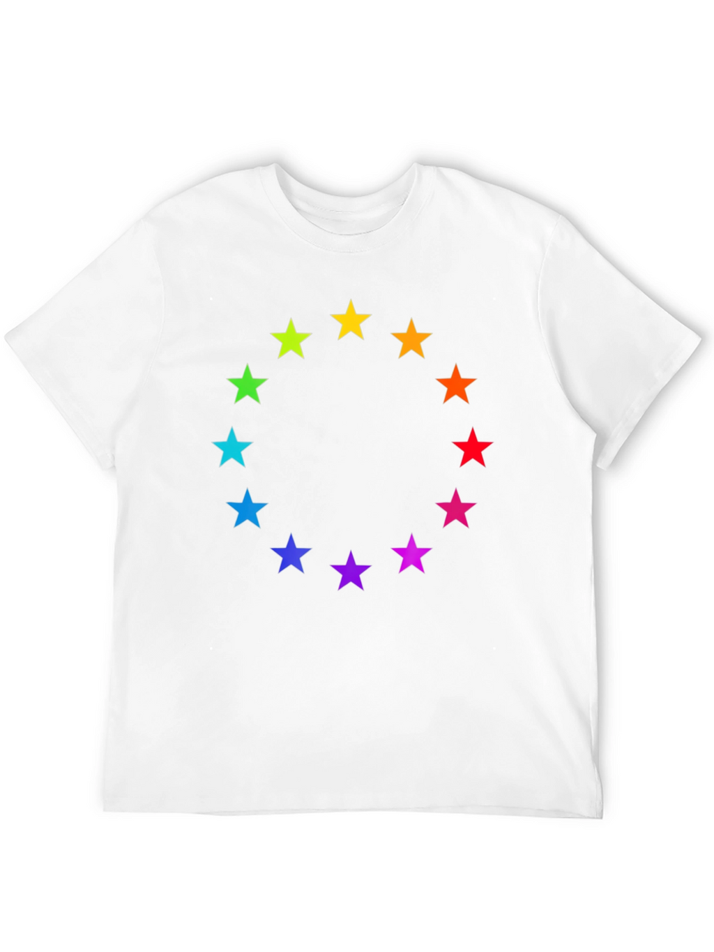 Rainbow Star Circle Black T-Shirt