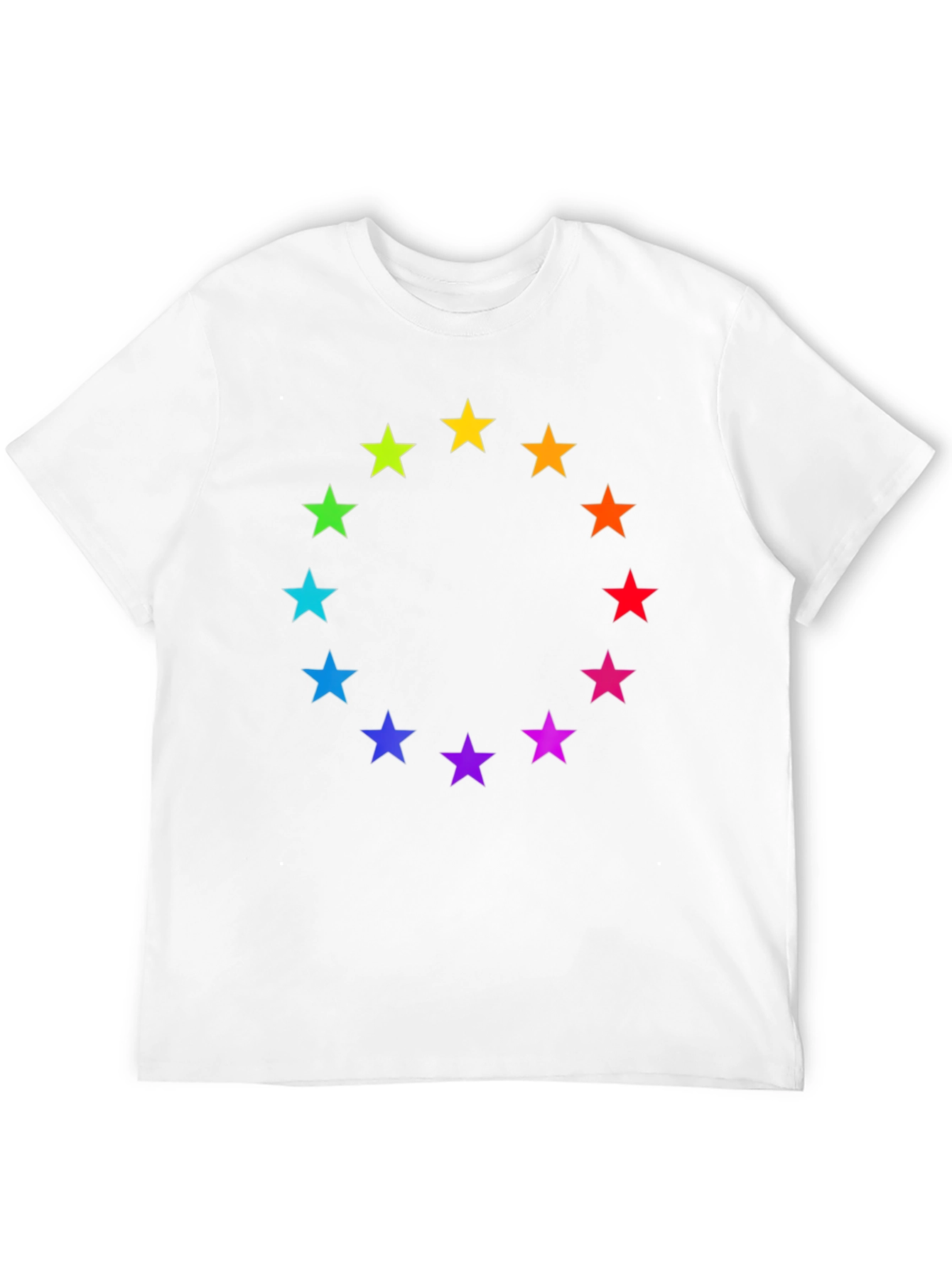 Rainbow Star Circle Black T-Shirt