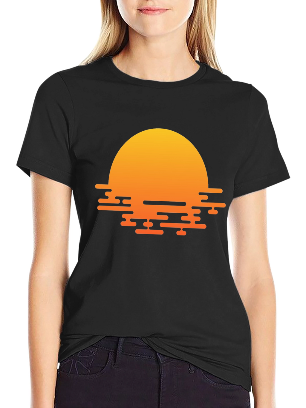 Sunset Graphic Black T-Shirt